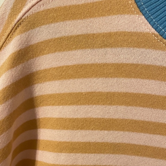 Free people We The Free Striped Sweatshirt - Peach and Blue NWOT - Picture 7 of 12